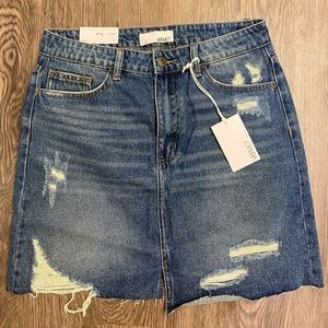 Vici Vervet Distressed Denim Skirt